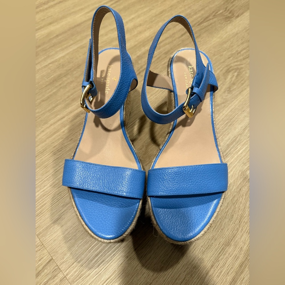 Kate Spade Blue Leather Women's Sandals - Wedge